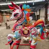 Faroles Grandes de Festival de Primavera del Año del Caballo, Faroles con Forma de Unicornio, Decoración e Iluminación para Atracciones Turísticas, Casas de Huéspedes y Oficinas de Ventas