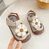 Sandalias Infantiles Abiertas Caladas 2026 Primavera/Verano Florales Zapatos de Princesa para Niñas Estilo Campestre Suela Suave Zapatos de Cuero para Bebé