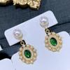Pendientes de Calabaza Natural de Agua Dulce de Venta Caliente en Otoño con un Toque de Lujo, Pendientes Versátiles para Mujer con Pasador de Plata S925