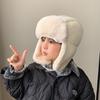 Novo chapéu infantil 2024 inverno forrado com fleece quente proteção para as orelhas meninos e meninas chapéu de pelúcia à prova de vento bebê chapéu Lei Feng