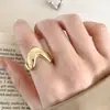 Anillo Minimalista en Forma de U para Mujer, Estilo Geométrico Minimalista, Anillo Abierto Versátil de Moda Único, Anillo para Dedo Índice de Diseño de Nicho