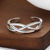 Anillo de pareja simple y moderno tejido enrollado multicapa estilo coreano ins japonés y coreano calado entretejido brillante anillo abierto