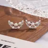 Pendientes de Imitación de Perla en Forma de Media Luna Estilo Francés para Mujer, Nuevos Populares 2025 Nicho Único Atmósfera Otoño e Invierno Pendientes Elegantes