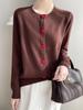 Cardigã Vermelho com Botões de Coração para Mulheres no Outono e Inverno, Jaqueta Tricotada Doce e Romântica com Design de Nicho
