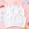 Camiseta interior de algodón puro para niñas pequeñas y niños pequeños, chaleco base versátil al por mayor, camiseta interior sin mangas de tirantes finos para bebés niñas