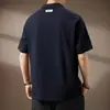 Camisa Polo bordada de manga curta, peso pesado 300g, para homens, novo estilo de verão, algodão puro, estilo americano, marca da moda, casual e versátil