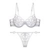 Novo Conjunto de Lingerie Sexy Francês para Mulheres com Seios Grandes, Sutiã Push-Up, Conjunto de Sutiã Bordado Respirável Ultrafino