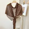 Chal estilo coreano para mujer, nuevo modelo 2026, bufanda triangular de lino y seda helada, bufanda de punto para protección solar de verano, chal cheongsam