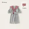 Conjunto de ropa para niños Youbao: conjunto de dos piezas para niñas con sudadera de manga larga y pantalones deportivos holgados con bufanda, atuendo de moda para niños
