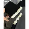Suéter de Punto de Encaje Color Block con Cuello Cuadrado para Mujer, Top Interior Juvenil Ajustado Primavera 2026, Suéter Básico que Expone la Clavícula
