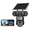 QL19 Câmera de Monitoramento Solar Wi-Fi/4G Sem Fio Panorâmica 360 Graus Bola de Vigilância com Três Imagens