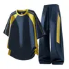 2026 Nova Camiseta Masculina de Manga Curta para o Verão Esportiva Casual Solta Fina Conjunto Roupa para Festa ao Ar Livre Trabalho Conjunto