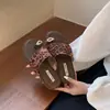 Pantuflas Planas de Punta Abierta para Mujer con Hebilla Metálica Retro, Pantuflas de Verano con Estampado de Leopardo para Usar con Faldas, Pantuflas para Vacaciones en la Playa
