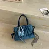 Bolsa pequena de ganga estilo coreano transfronteiriça para mulheres, novo modelo 2026, bolsa plissada fresca e versátil, bolsa de ombro e transversal