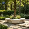 Banco de Concreto Pré-moldado UHPC Retangular com Fundo Vazio para Cova de Árvore, Banco para Canteiro de Flores Respirável para Exterior, Fonte, Personalização