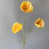 Paisajismo con Flores Artificiales Amapola de Tres Cabezas Transfronterizo Se Puede Enviar Flores Artificiales Flores de Seda Materiales para Arreglos Florales Artificiales Flores para Bodas Venta al por Mayor
