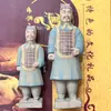 Ejército de Terracota de Xi'an Souvenir Figura de Cerámica Pintada Adorno Cultural Creativo Regalo de Turismo Especialidad de Shaanxi Caja de Regalo Portátil 5 Piezas
