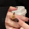 Novo Anel de Dedo com Contas de Cabacinha Estilo Chinês Design de Nicho Sensação de Alto Padrão Para Usar Empilhado Anel de Dedo de Comida Feminino de Alto Padrão