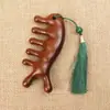 Pente de Massagem de Sândalo Natural Cabeça Terapêutica de Meridianos Pente Raspador Anti-Quebra Dentes Grandes Dentes Largos Pente Acompanhante Presente Mãos Dadas Pente de Madeira Maciça
