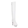 Las nuevas botas de cañón con cremallera trasera hasta la rodilla sin pantalones Botas de jinete Botas de tacón alto para la lluvia 40-43 tallas botas de comercio exterior