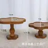 Bandeja de Pétalos de Madera Maciza con Patas Altas Soporte Creativo para Exhibición de Postres Plato de Madera para Pastel y Repostería Portavela de Incienso Adorno