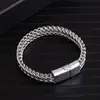 Pulsera para Hombre Popular de Hip-Hop Transfronteriza de Acero Inoxidable Delantera y Trasera de Acero de Titanio Escama de Pez Mano Simple y Dominante Joyería de Mano Punk