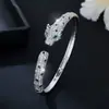 1 pulsera estilo europeo y americano atmósfera de moda pulsera de leopardo personalidad exagerada pulsera de alto nivel personalidad hip hop llena de diamantes