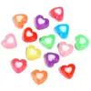 Novas Contas Coloridas de Coração Duplo Coração de Pêssego Furo Vertical Acrílico DIY Pulseira de Contas Feita à Mão Colar Acessórios de Joias