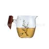 Copa de justicia de vidrio resistente al calor, copa de justicia de flor de ciruelo dorada, copa masculina lateral con mango de madera, copa de justicia engrosada, juego de té kung fu, taza de té dorada y plateada, flor