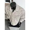 Camisa de pana de manga corta con teñido anudado a cuadros estilo americano para hombre, marca de alta gama de moda, corte holgado, camisa casual de primavera