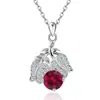 Collar Minimalista de Lujo Ligero Redondo con Colgante de Hoja de Amazonia Incrustado con Diamantes de Plata de Ley S925 Transfronterizo Europeo y Americano Doce Piedras de Nacimiento