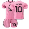 2425 Miami Inn No. 10 Messi Traje de Jersey de Fútbol de Liga Internacional para Niños No. 9 Jersey