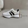 Tallas Grandes Nuevos Zapatos Deportivos Casuales para Mujer 2025 Primavera y Verano con Suela Gruesa para Aumentar Altura, Cuero Cosido, Tendencia Estudiantil