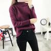 S270 Suéter curto de gola alta branco feminino outono e inverno estilo coreano solto pulôver base camisa suéter suéter