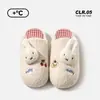 Chinelos de algodão genuíno do Coelho Miffy para mulheres, chinelos de pelúcia quentes para casa no inverno, chinelos de pelúcia antiderrapantes de inverno