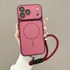 Funda protectora magnética con cordón adecuada para funda de teléfono Apple 18PRO, 16, iPhone 17, acabado mate bicolor, a prueba de golpes