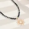 Moda Europea y Americana Transfronteriza Estilo Bohemio Vacacional Estrella Luna Sol Pintura Metálica Colgante de Aceite Ojo del Diablo Cadena para Clavícula