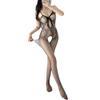 Nueva lencería sexy, traje de medias de red pura sexy, traje de uniforme de una pieza con archivo abierto, traje de jacquard de talla grande