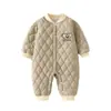 Mameluco Acolchado de Algodón para Bebé 120g Algodón Engrosado Acolchado Mono de Otoño e Invierno Ropa de Abrigo para Niños Traje Acolchado para Gatear