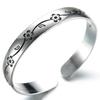 Pulsera clásica retro de moda de ciruela Rama de Plata Miao Tai con pulsera de flor joyería de estilo étnico para mujer regalo