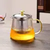 Tetera de Vidrio de Borosilicato Alto Tetera Doméstica para Separación de Té y Agua Fabricante Venta al por Mayor Tetera de Vidrio Rayado Japonés