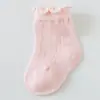 Calcetines para Niños, Calcetines de Verano Finos y Transpirables para Bebés, Calcetines para Bebés Recién Nacidos de Primavera y Otoño, Calcetines de Malla de Caña Media, Borde Fruncido de Algodón y Seda