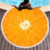 Fábrica por atacado impressão 3D toalha de praia redonda microfibra borla cobertor redondo toalha de banho toalha de praia toalha de frutas série de frutas