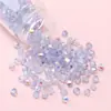 Cuentas de arroz de vidrio de calidad nacional de 4 mm, cuentas de doble punta Aurora de dos colores, hechas a mano, accesorios para pulseras de cuentas DIY