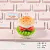 Accesorios de Dibujos Animados para Manualidades, Juguetes de Comida Simulada, Adornos de Hamburguesa de Resina, Pinzas para el Cabello de Pegamento de Crema, Llaveros, Decoraciones de Micro Paisaje