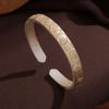 Nuevo Pulsera del Dios de la Riqueza Chapada en Oro para Mujer, Estilo Étnico Versátil de Moda con Versículos del Sutra del Corazón Pulsera Chapada en Plata de Ley 999