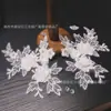 Manualidades de Abanicos Redondos, Accesorios de Bordado, Decoraciones Florales para Textiles del Hogar, Encaje Blanco, Bordado Floral 3D, Adorno de Encaje, Piezas Florales para Ropa