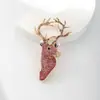 Broche Grande de Cabeça de Veado Moda Europeia e Americana para Mulheres, Broche de Rena Exagerado Exquisito de Alta Qualidade Totalmente Cravejado, Broche Acessório de Casaco