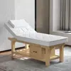 Cama de masaje de belleza de madera maciza con orificios para el pecho y la cabeza, cama de madera maciza de medicina tradicional china para tatuajes, limpieza de oídos y terapia