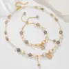 Pulsera de Cristal de Ágata Gris Perla de Agua Árbol de la Vida Acero Inoxidable Ajustable Nicho Nuevo Estilo Joyería para Mujer en Stock